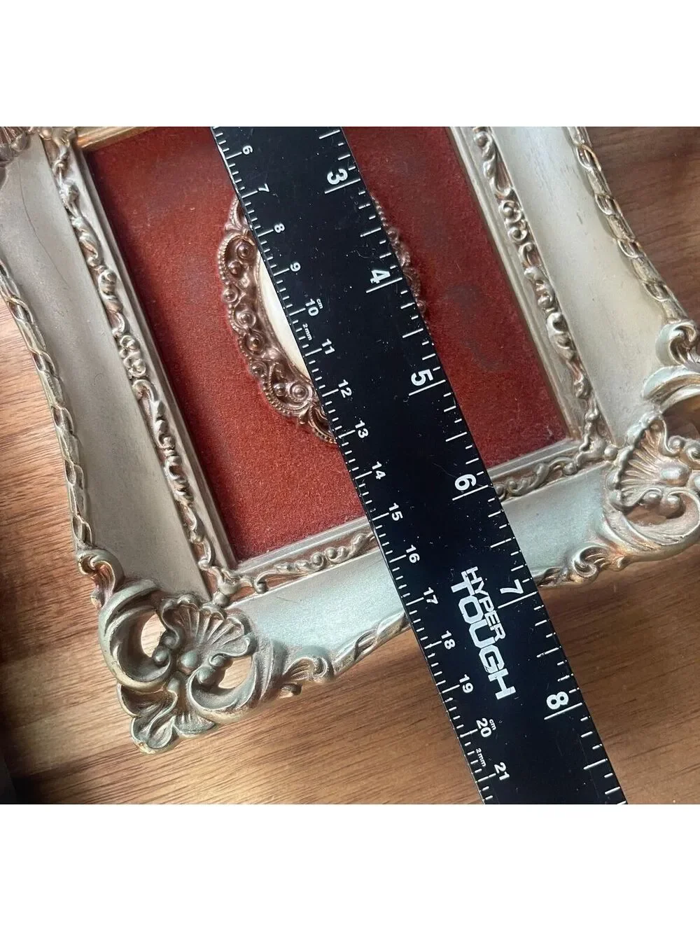 Vintage Turner Mfg. Co. Hand Colored Cameo in Ornate Gold Frame 1960s